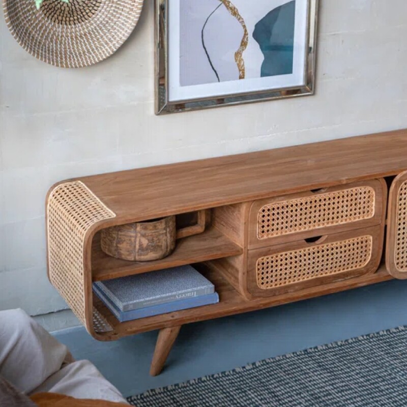 APARADOR 120x39x50CM MDF/RATTAN APARADOR 120x39x50CM MDF/RATTAN