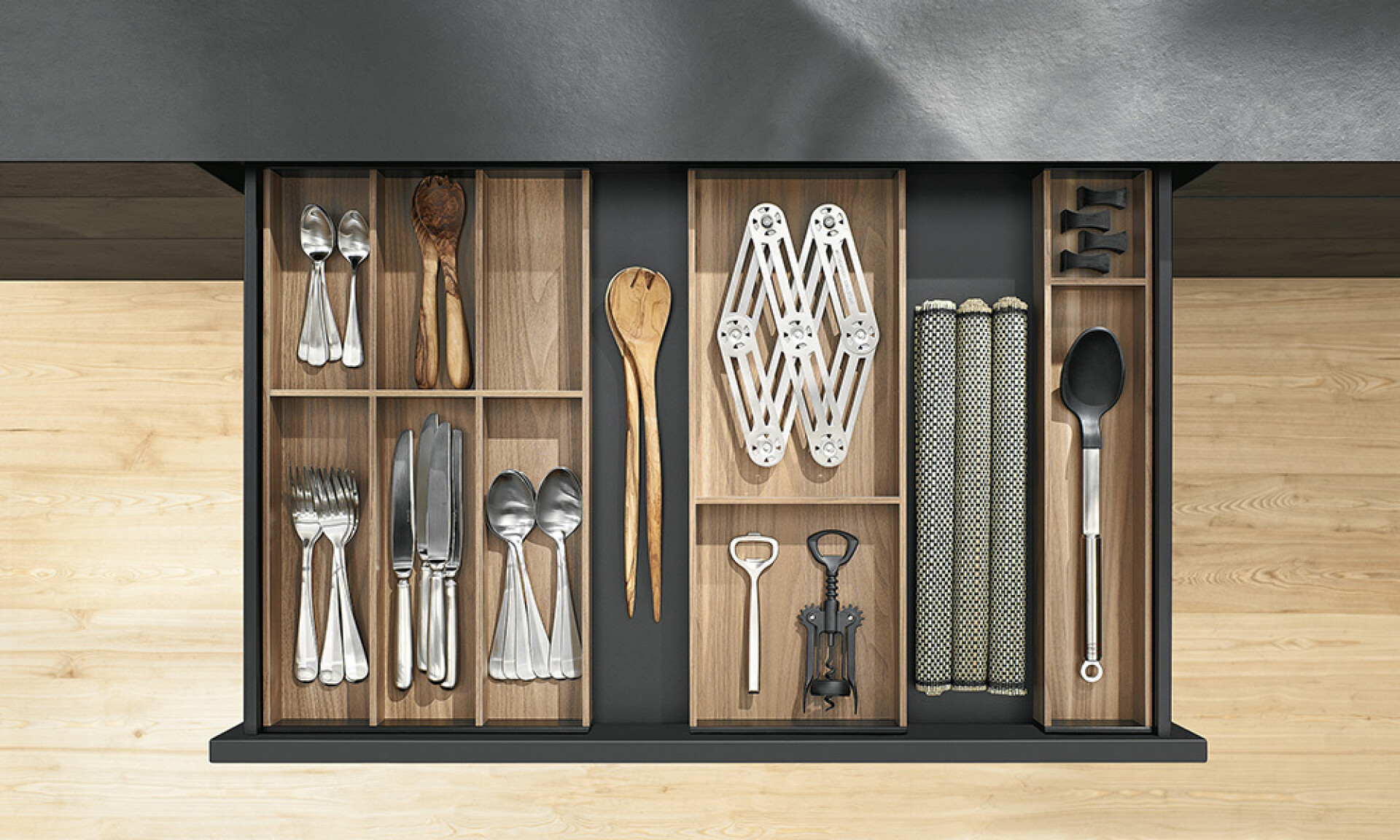 Organizador De Cubiertos Ambia Line 500x300 Madera 
