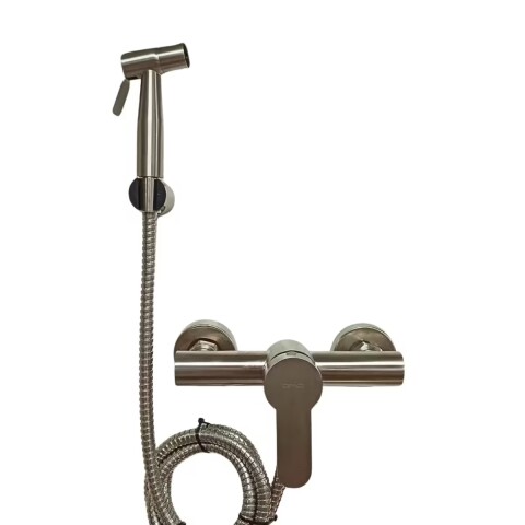 Grifería de ducha higiénica Monocomando de pared Milano Gris satinado Grifería De Ducha Higiénica Monocomando De Pared Milano Gris Satinado