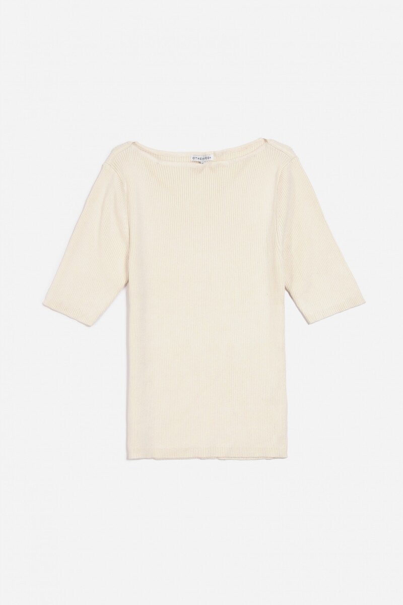 Sweater cuello bote BLANCO