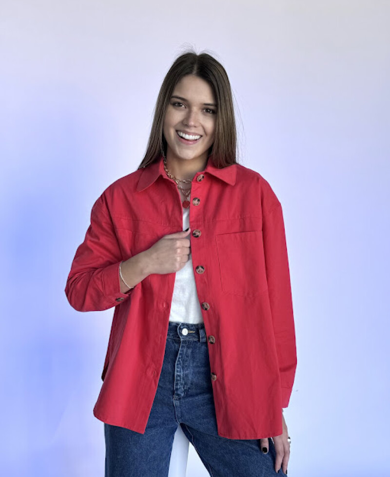 Camisa gabardina roja