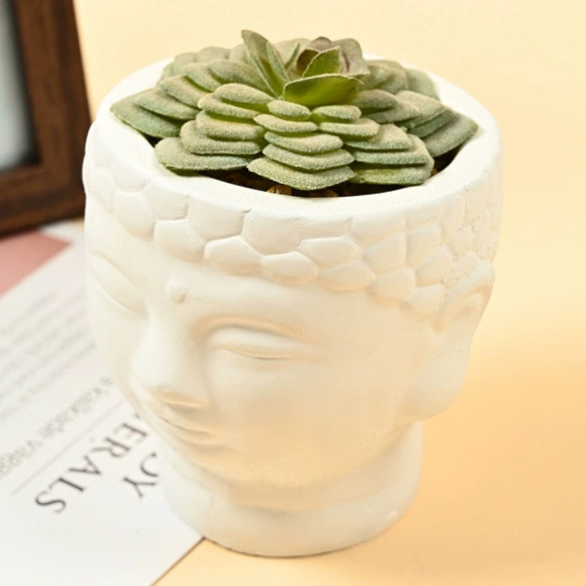 Maceta Cabeza De Buda - Blanco Modelo 3 