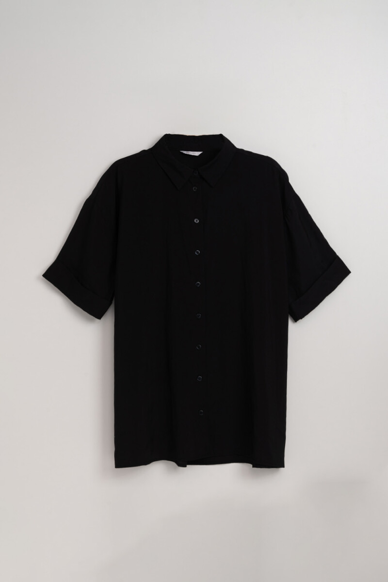 Camisa fluida manga corta - Negro 
