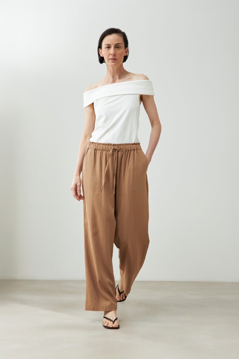 Remera escote bardot - crudo 