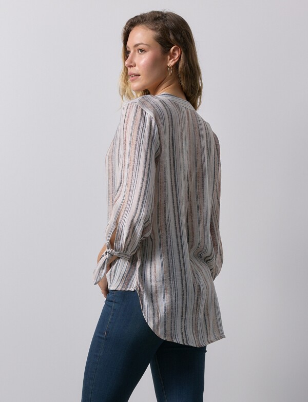 Blusa Lineas Mga Nudos MULTI/MARRON