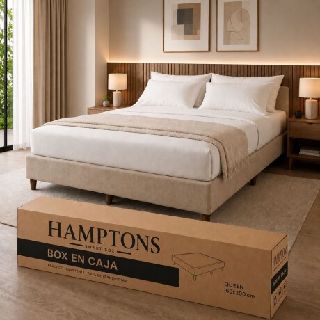 Sommier 2 plazas HAMPTONS Hybrid Iridium Beige