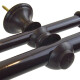 Barrote cortina doble de metal 1,5 m + 2 Soportes MARRON OSCURO