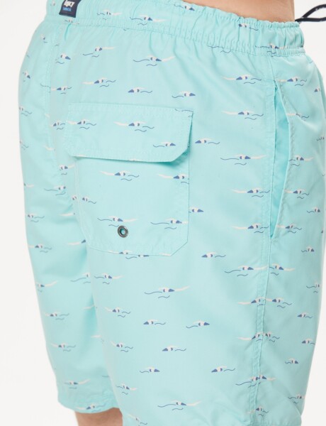 SHORT DE BAÑO ESTAMPADO Verde Claro
