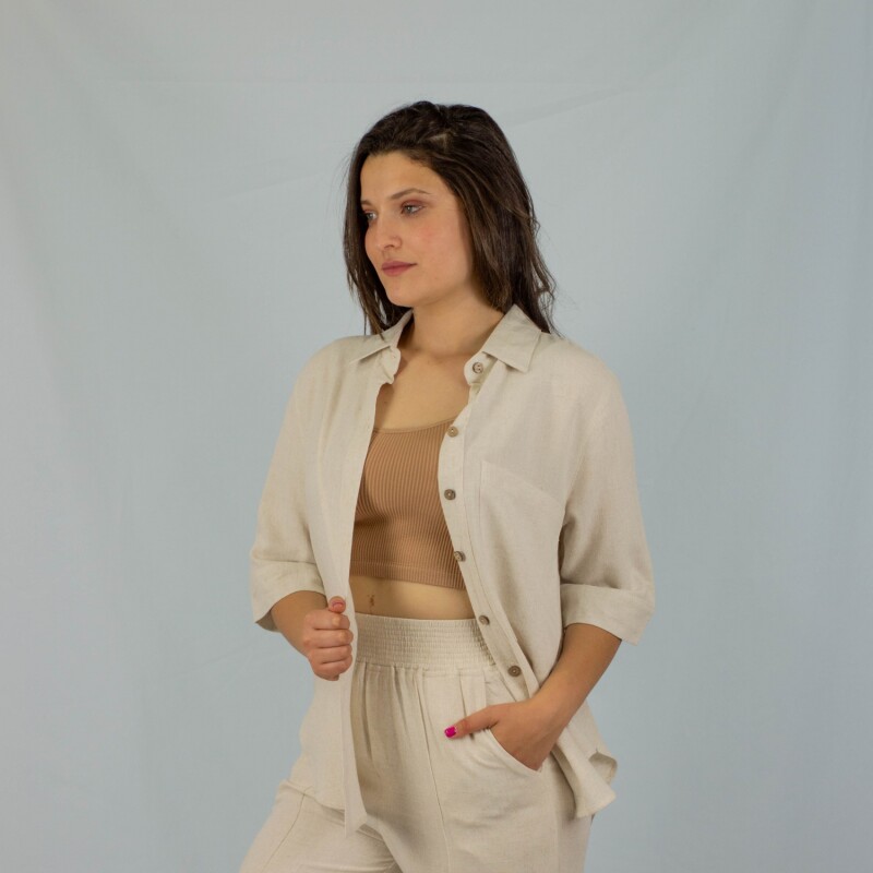 Camisa Lino Slowly Off White