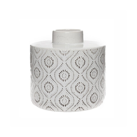 FLORERO ÉTNICO CERÁMICA 17X17X15.5CM BLANCO FLORERO ÉTNICO CERÁMICA 17X17X15.5CM BLANCO