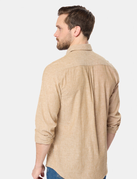 CAMISA DE LINO Camel
