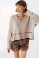 Sweater Saela Beige/Azul