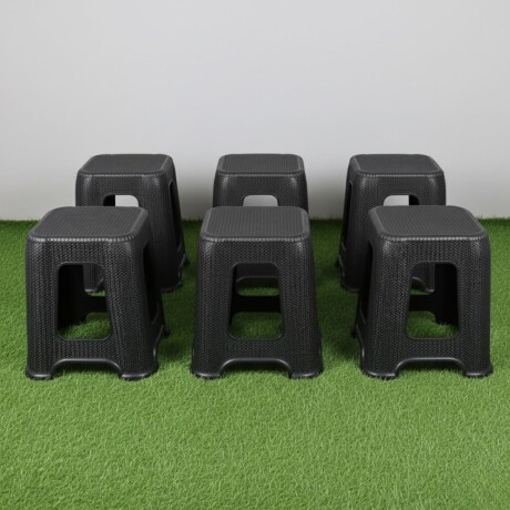 Set x6 Banquetas simil ratán NEGRO