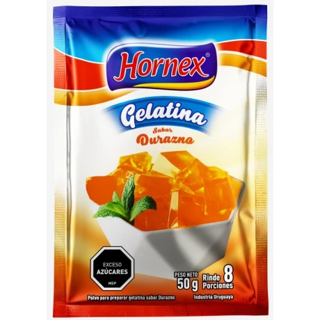 GELATINA HORNEX 50G 8P DURAZNO GELATINA HORNEX 50G 8P DURAZNO