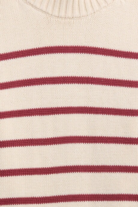 Buzo Algodón A Rayas Mujer Red White Str