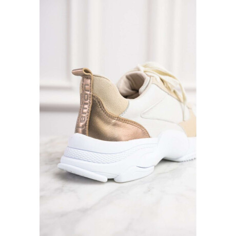 Zapatilla Combinada Cuero Nacar