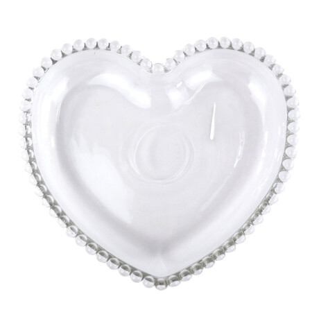 Plato de vidrio con forma de corazón Plato de vidrio con forma de corazón
