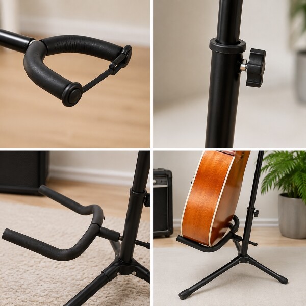 Soporte Para Guitarra Bajo De Pie Regulable Universal Acero IMBACK Color Negro Soporte Para Guitarra Bajo De Pie Regulable Universal Acero IMBACK Color Negro