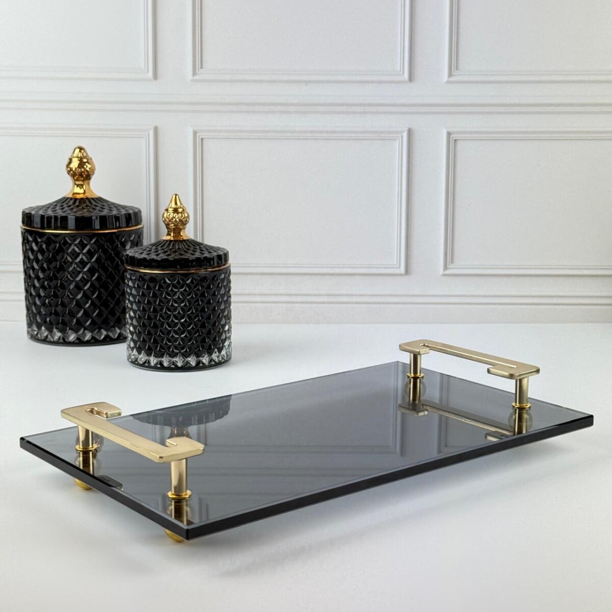 Bandeja Vidrio Rectangular Decorativa 30cm x 18cm 