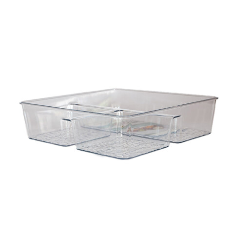 Canasto Caja Organizador 3 div. Acrilico Transprente 20*10*5 Canasto Caja Organizador 3 Div. Acrilico Transprente 20*10*5