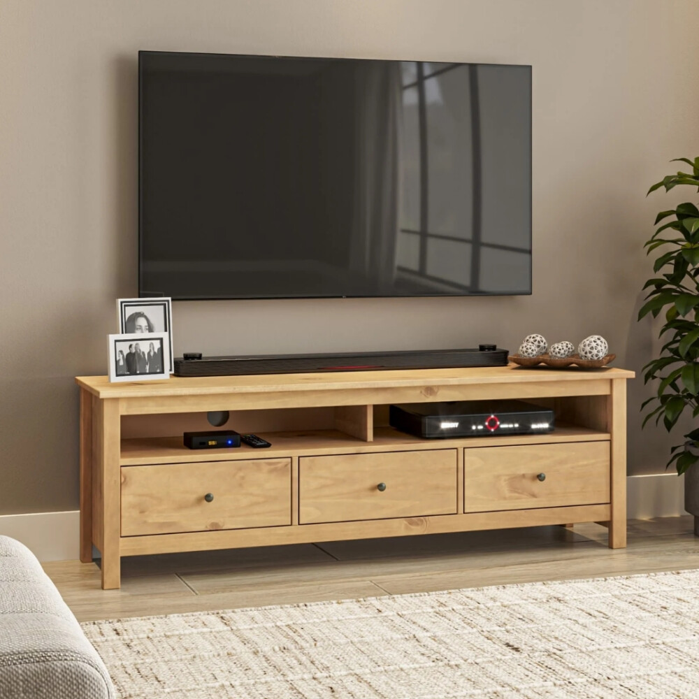 Rack TV 3 Cajones Madera Natural - Mari Miel