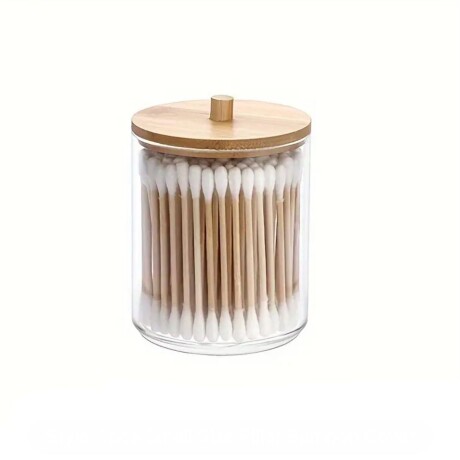 Frasco Organizador Acrilico Tapa Bambu Diametro 7cm x Alto 10cm Frasco Organizador Acrilico Tapa Bambu Diametro 7cm x Alto 10cm
