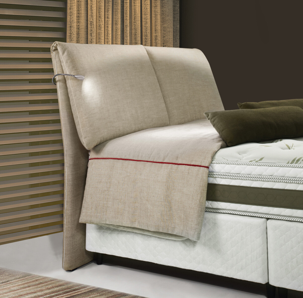 RESPALDO CON MOVIMIENTO (2.15 mts) - SIN LUCES - TAPIZADO TELA CLARA 