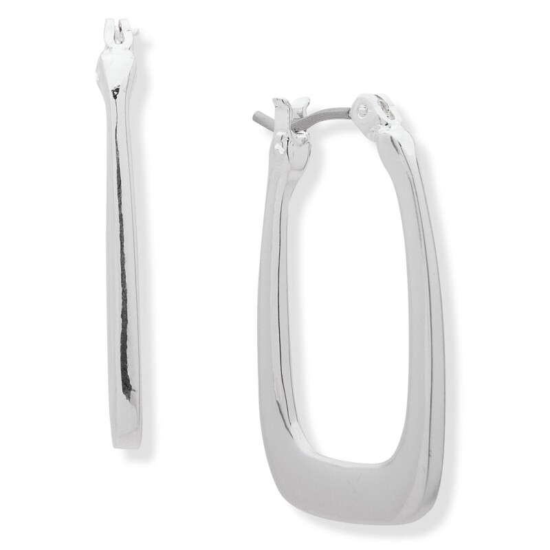 Pe 27Mm Small Geo Hoop Silver