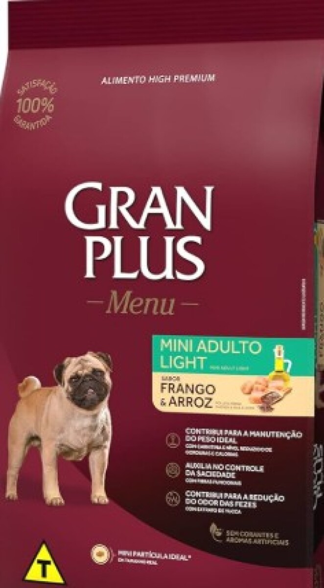 GRANPLUS MENU PERRO ADULTO MINI LIGHT SABOR POLLO & ARROZ SC 10,1KG 