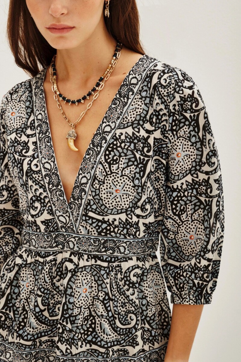 Vestido Omari Mosaic Azul