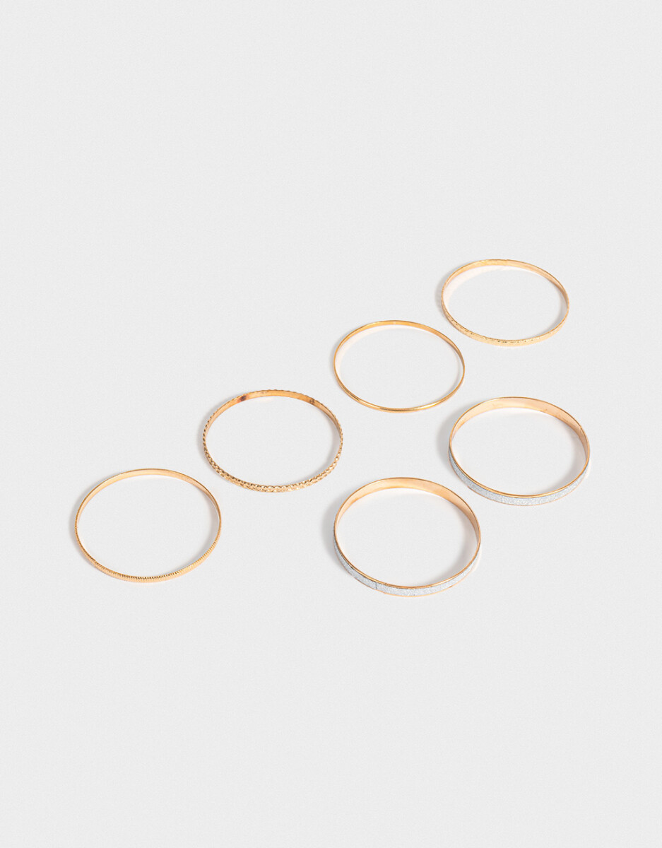 Set De Pulseras De Metal 