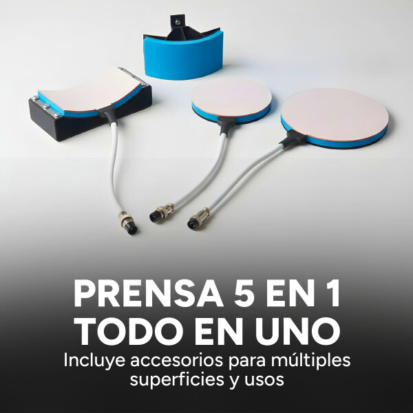 Prensa Térmica 5 En 1 Sublimación Remeras Tazas Gorros Jarra Color Negro Azul