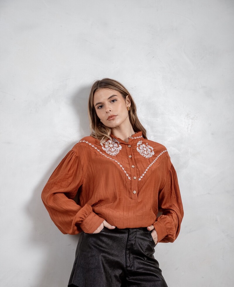 Camisa Alex terracota