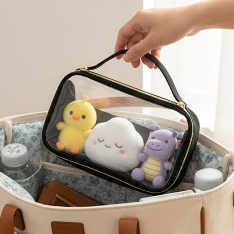 Neceser transparente con asa - 20x6x15cm Negro