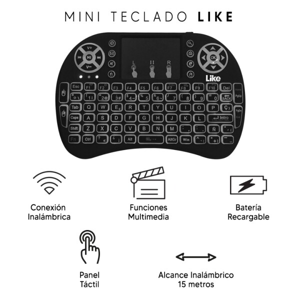 Mini Teclado Inalámbricos Like Lk-mt15 MINI TECLADO SMART ILUMINADO MT15/I8