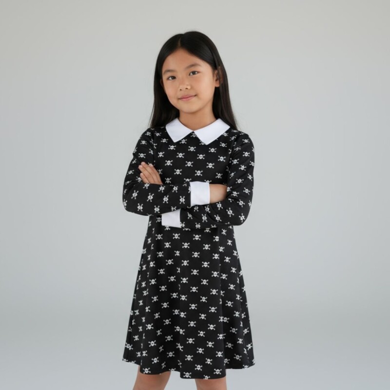 Disfraz Merlina Adams S-L Negro