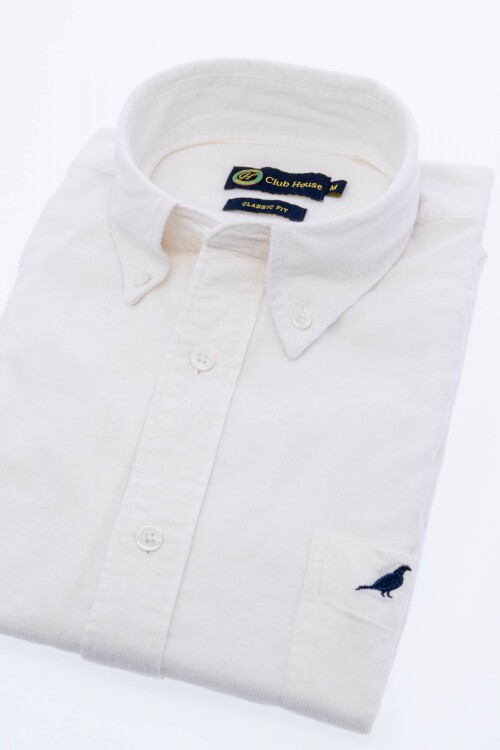 Camisa corduroy clasica Blanco