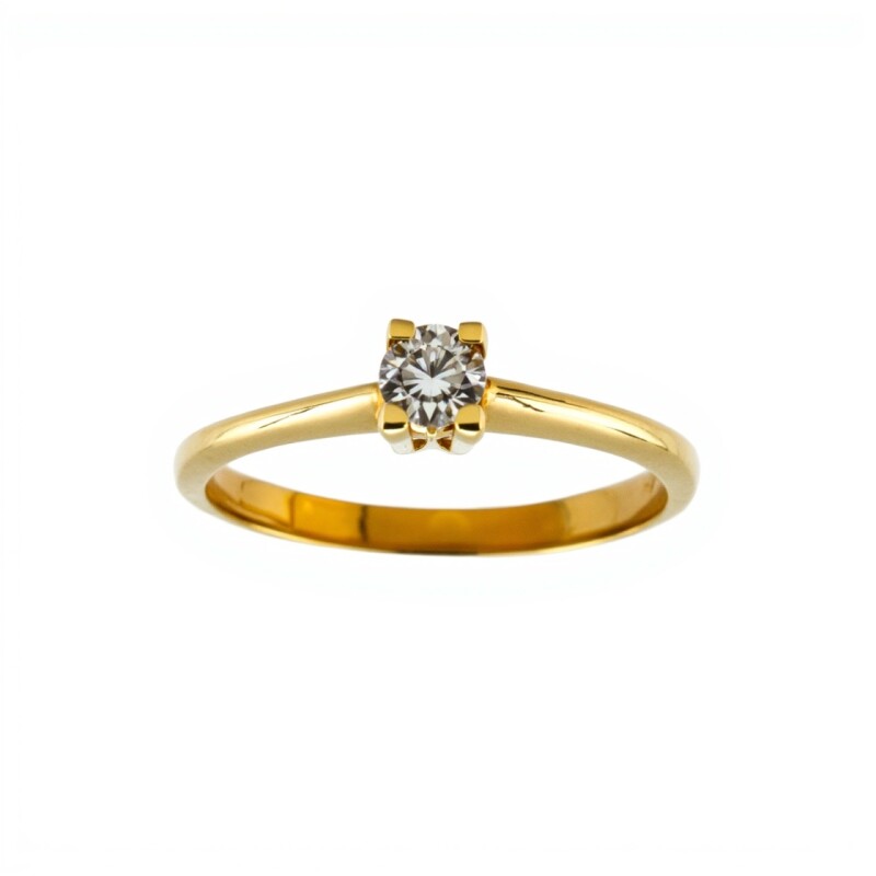 Anillo Solitario-Oro bajo-Piedra Zirconia-AN8080 conpiedra