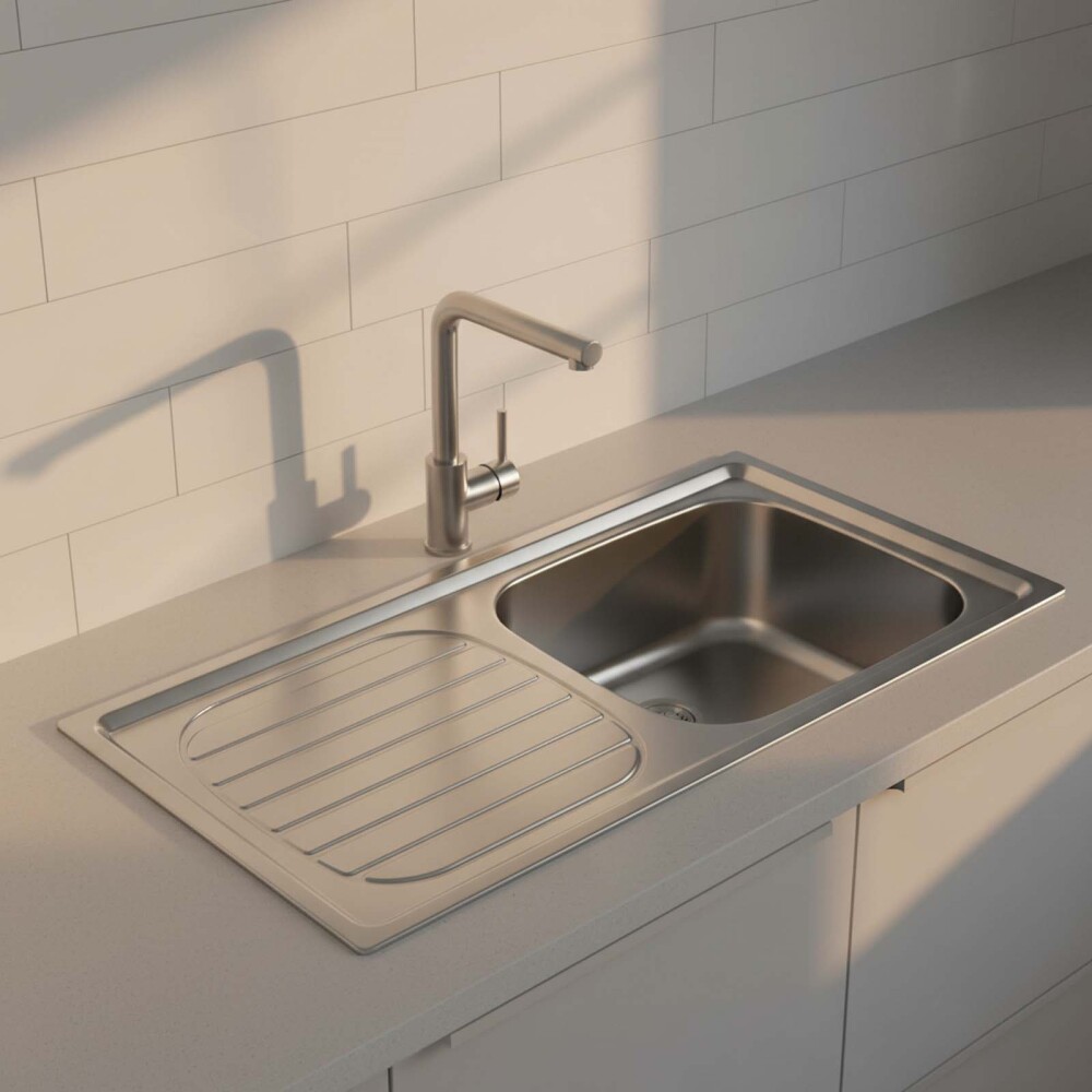 MESADA PILETA DERECHA 120 CM ACERO-INOXIDABLE GRIS TRAMONTINA