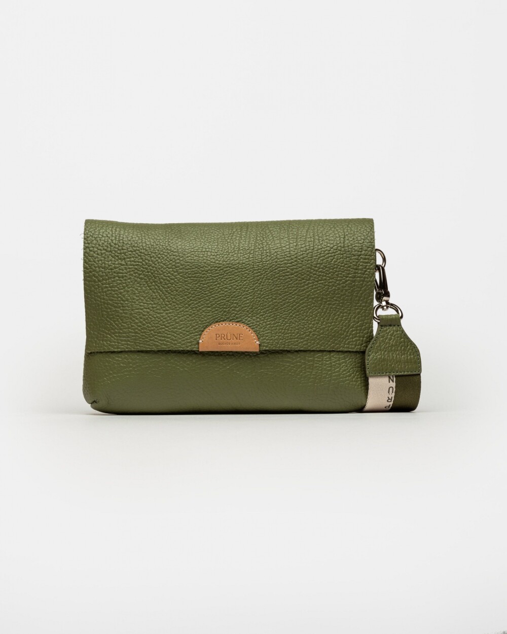 Morral Olivia en cuero graneado Verde