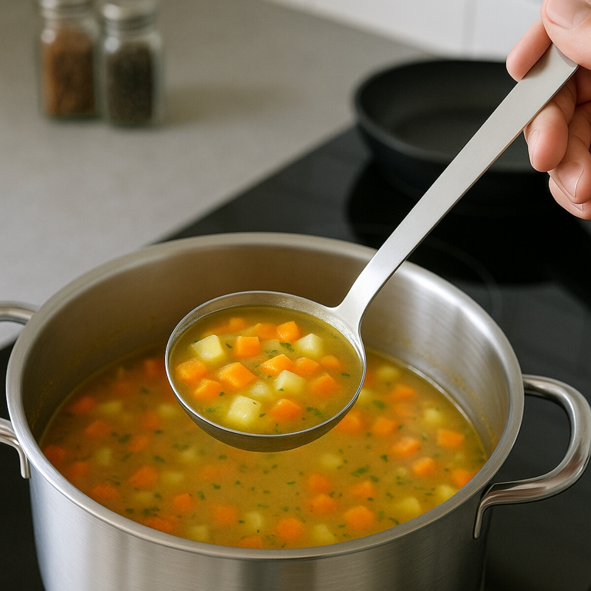 Cucharon inox. monoblock de 31 cm 