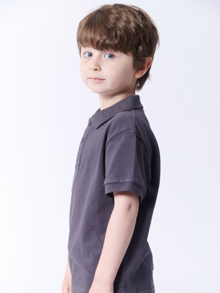 Remera polo piqué Gris