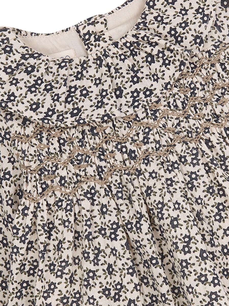 Vestido Florecitas Blanco Roto