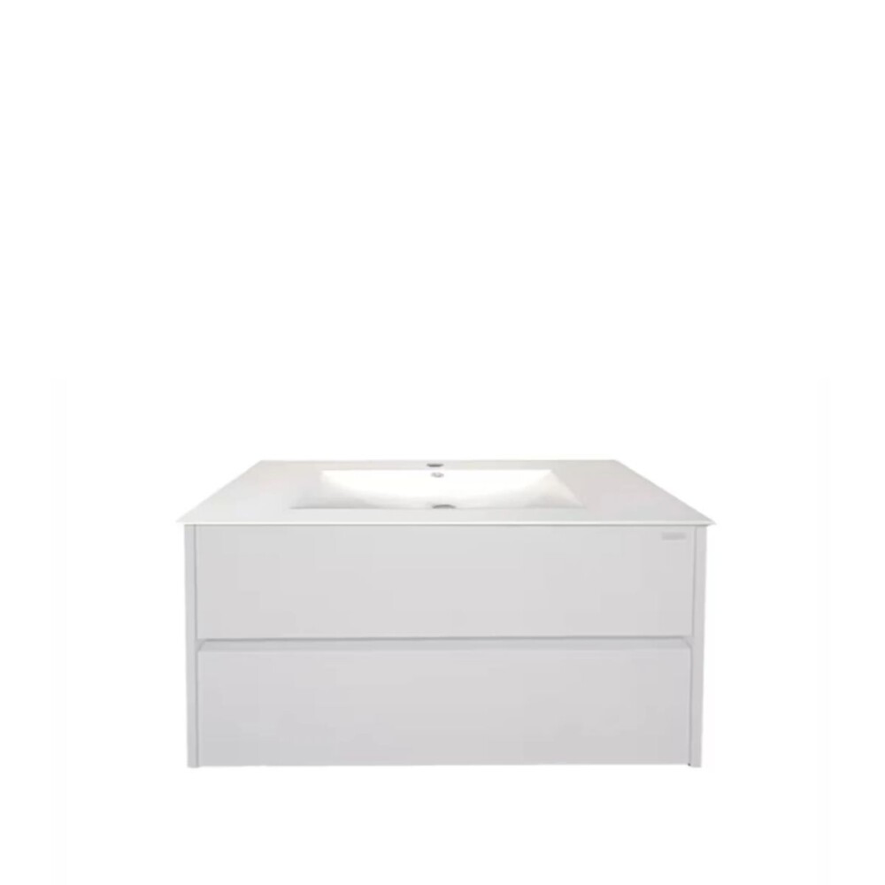 Mueble de baño suspendido Blanco 60 cm con bacha de loza Mueble De Baño Suspendido Blanco 60 Cm Con Bacha De Loza