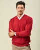 Buzo Lambswool Escote V Rojo