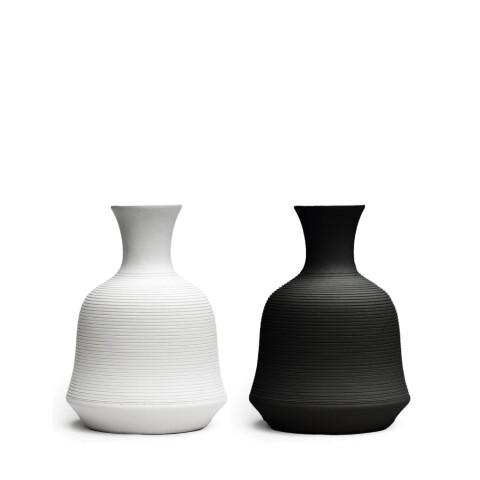 FLORERO CERAMICA D14x19CM BLANCO/NEGRO MATE FLORERO CERAMICA D14x19CM BLANCO/NEGRO MATE