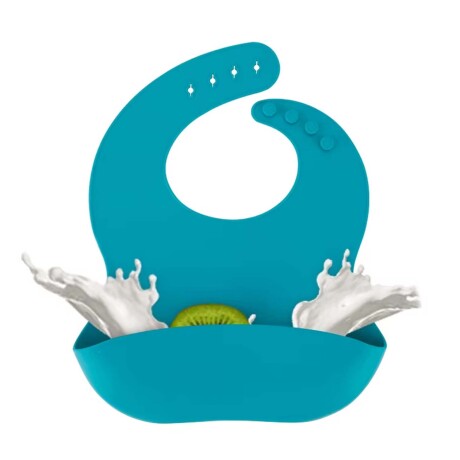 Set de Comida Bebé con Babero Plato Bowl Cuchara en Silicona Gris