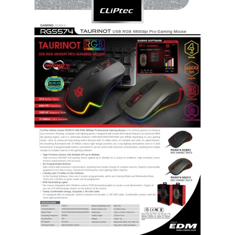 Mouse Cliptec 574 Taurinot Black 001