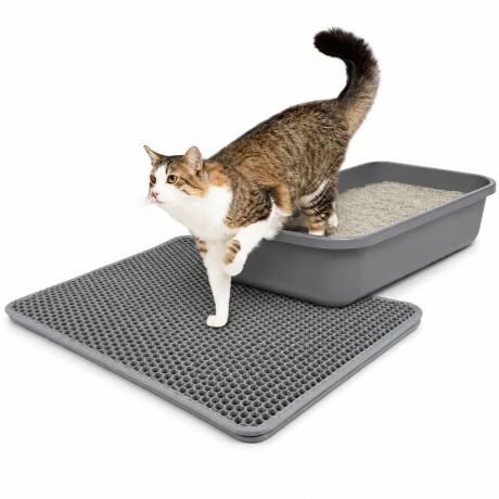 Alfombra Sanitaria Gato Doble Capa 60x40 Impermeable Gris