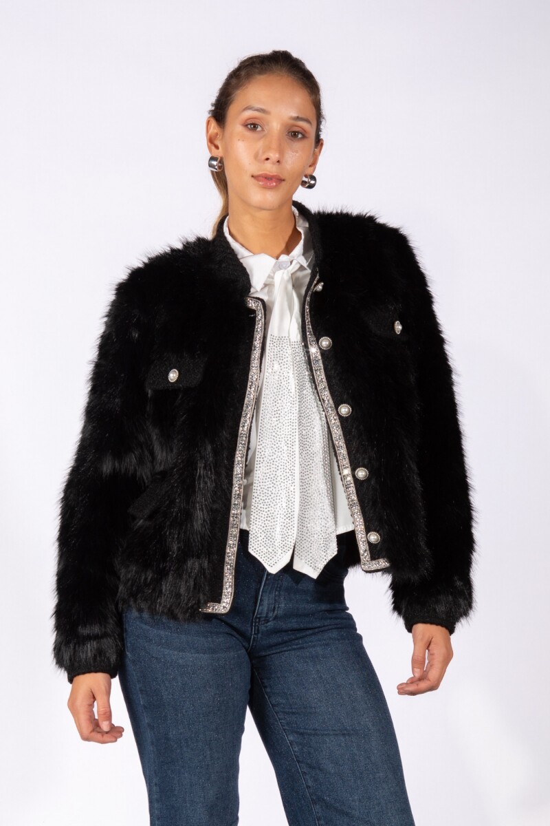 Chaqueta piel Carré negro